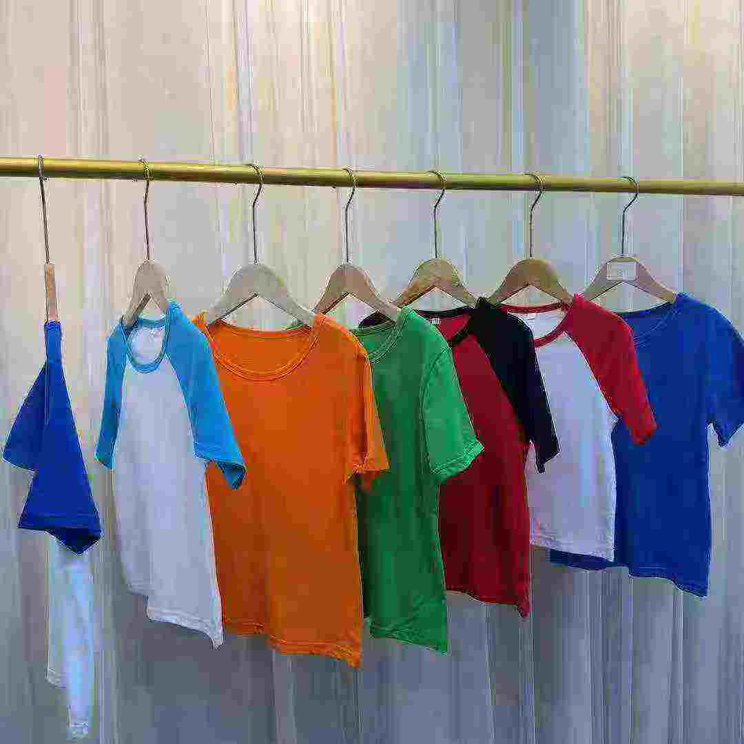 330 Pcs Candy Color Cotton Short Sleeve Kids T-shirts Size 110-130 - Image 8