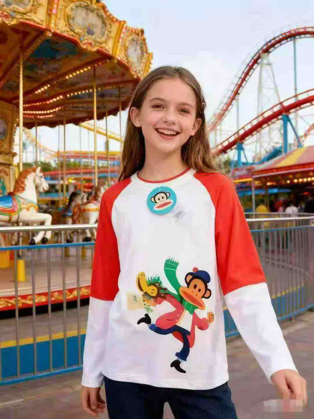 Aproximadamente 600 piezas de tops infantiles de manga larga de algodón surtidos de moda de marca para niños y niñas - Image 2