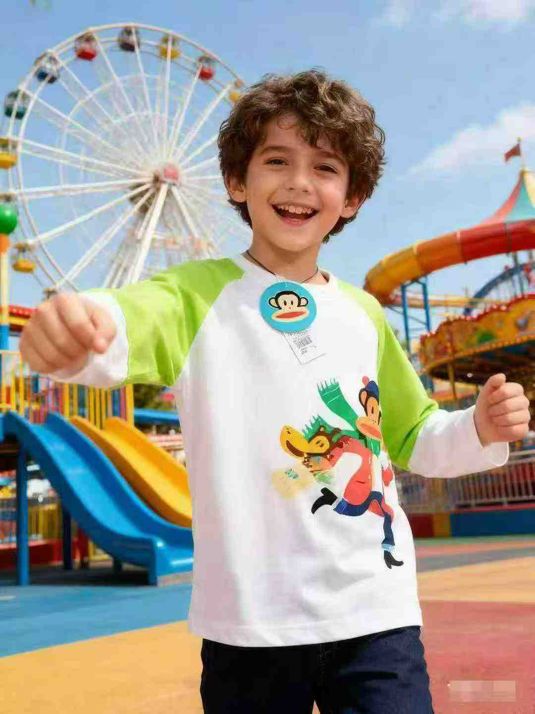 Aproximadamente 600 piezas de tops infantiles de manga larga de algodón surtidos de moda de marca para niños y niñas - Image 3