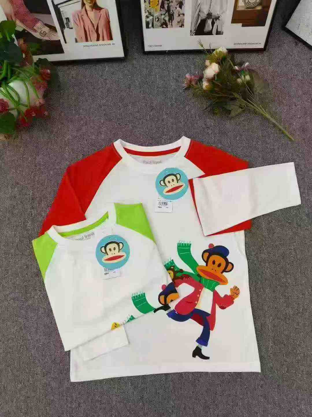 Aproximadamente 600 piezas de tops infantiles de manga larga de algodón surtidos de moda de marca para niños y niñas - Image 6