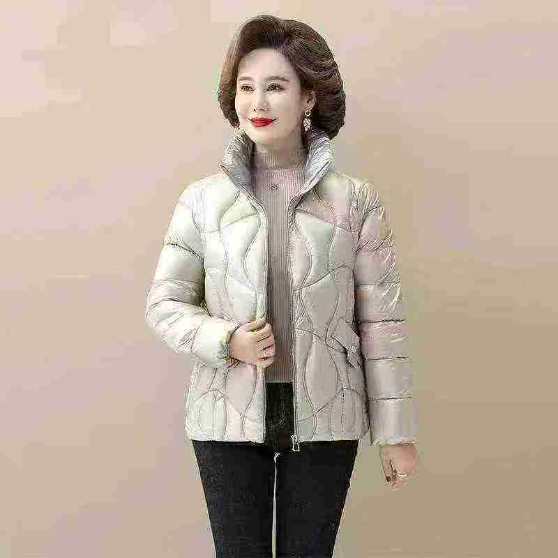 2017 chiếc áo khoác bông phồng họa tiết kẻ kim cương dày dặn dành cho các bà mẹ - Image 9