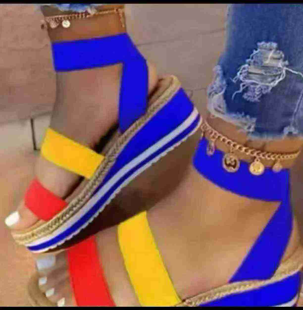 Sandales pour femmes à talon compensé bohémien Printemps-Été 2026, 13 000 paires, pointures 36-43 - Image 9