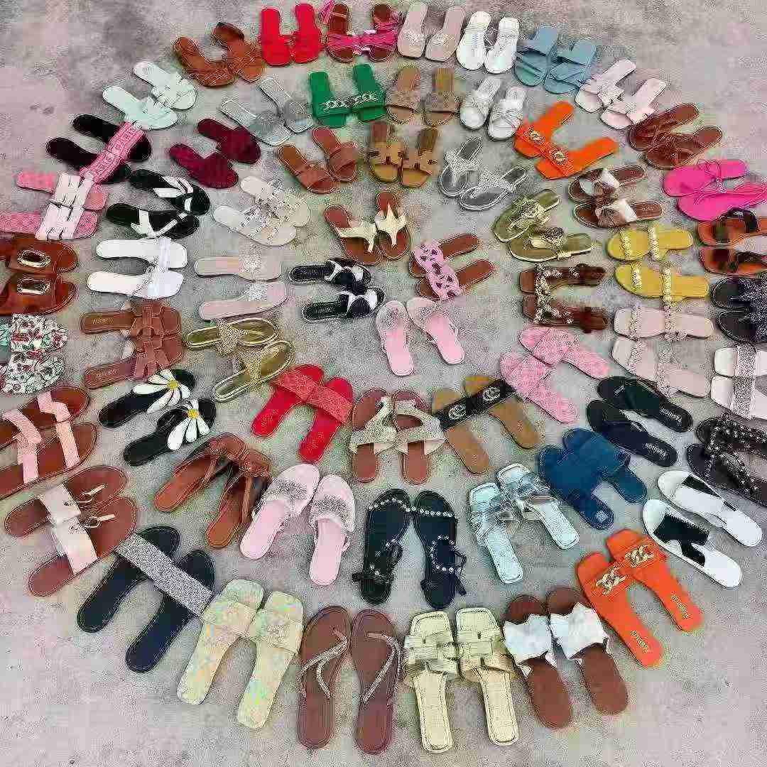 Sandal Slide Wanita Hak Rendah Gaya Prancis Musim Panas Baru 2026 untuk Luar Ruangan, Stok Tersedia 8000 Pasang - Image 5