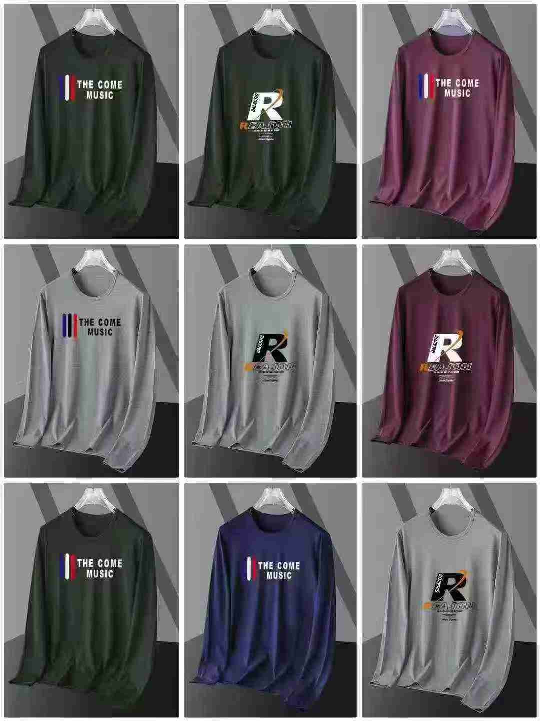 23285 Keping T-shirt Lengan Panjang Nipis Lelaki untuk Musim Bunga dan Musim Luruh - Image 4