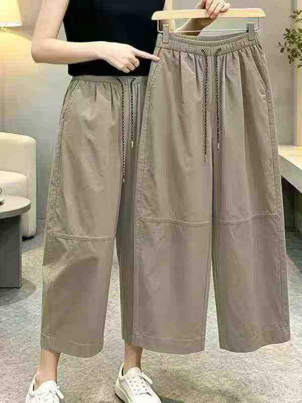 3200 PCS Summer Korean Style High Waist Solid Wide Leg Balloon Pants - Image 3