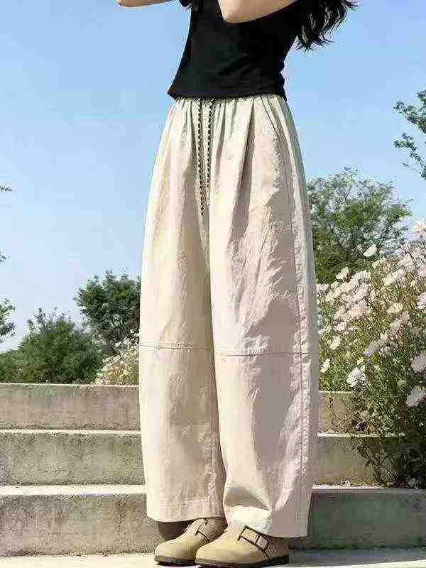 3200 PCS Summer Korean Style High Waist Solid Wide Leg Balloon Pants - Image 6