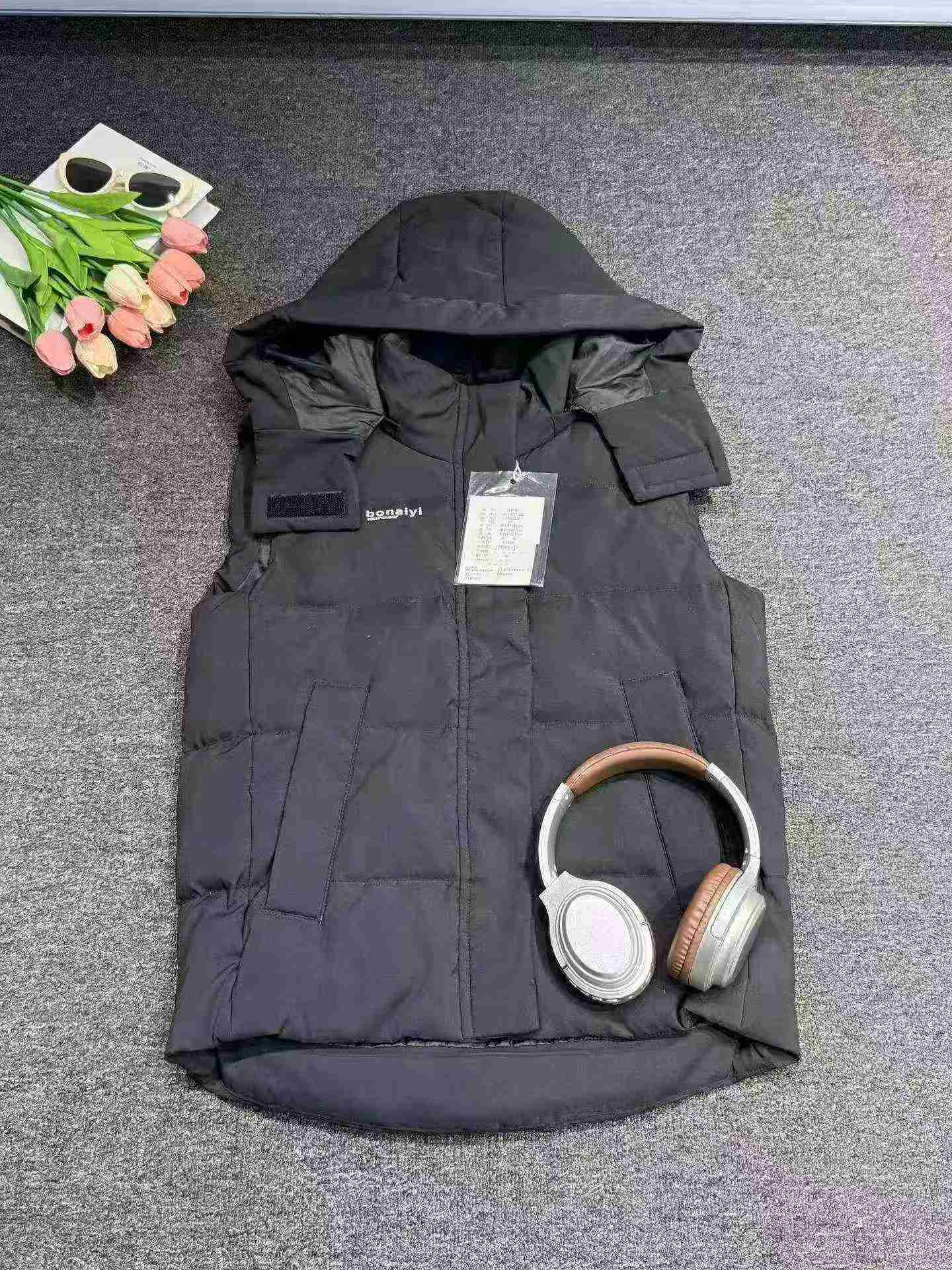 约1000件 男女同款连帽羽绒棉马甲 秋冬款 - Image 7