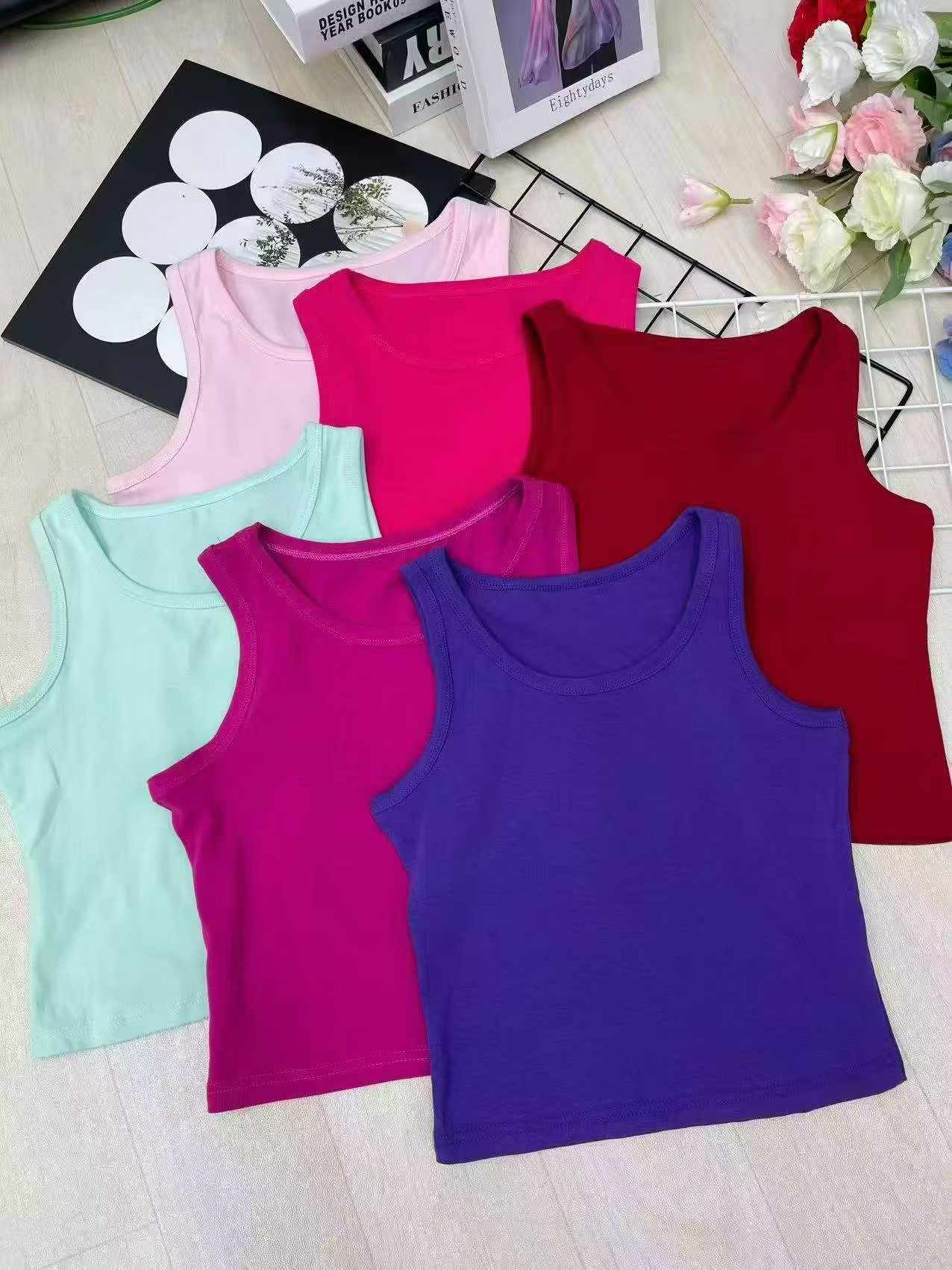 Women's Ribbed Cotton Outer Tank Top, Total 1229 Pieces - Image 2