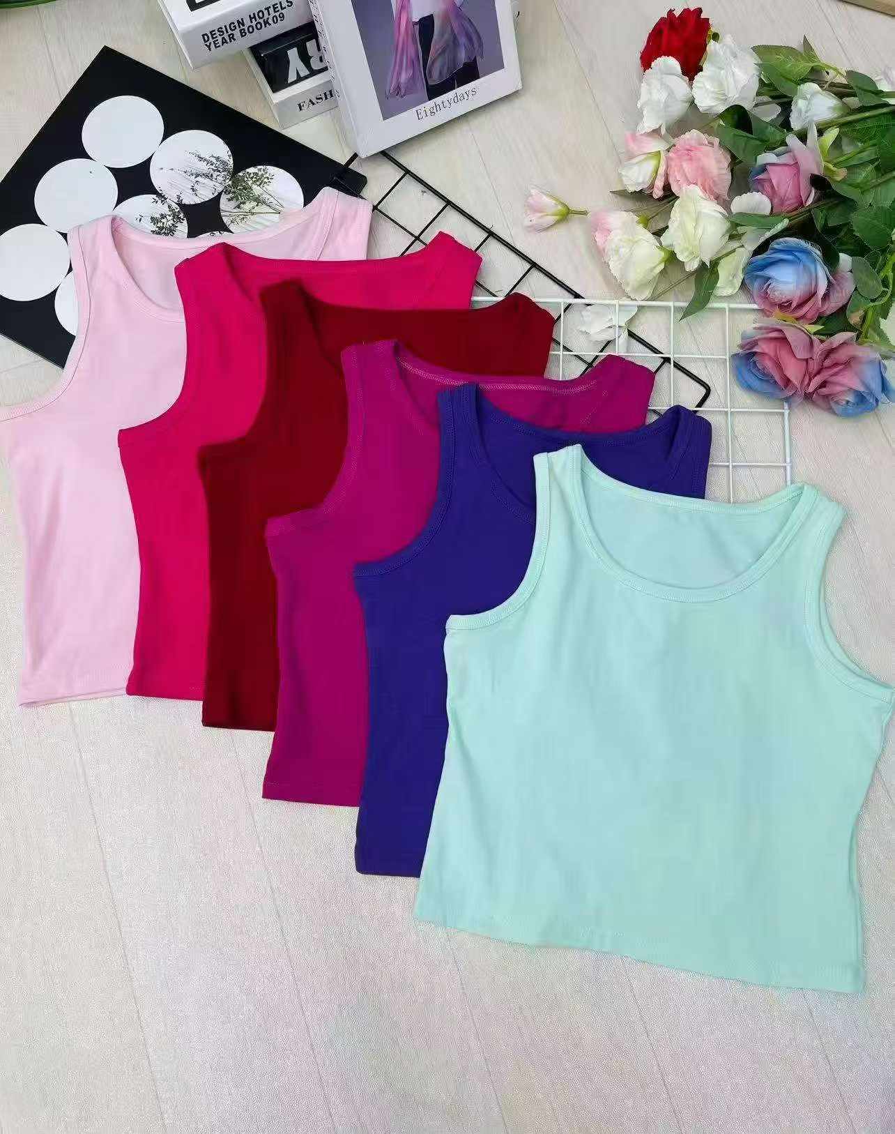 Women's Ribbed Cotton Outer Tank Top, Total 1229 Pieces - Image 3