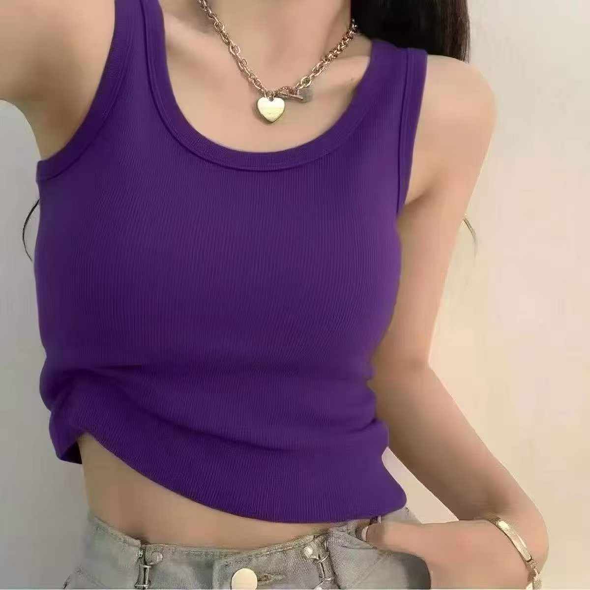 Women's Ribbed Cotton Outer Tank Top, Total 1229 Pieces - Image 5