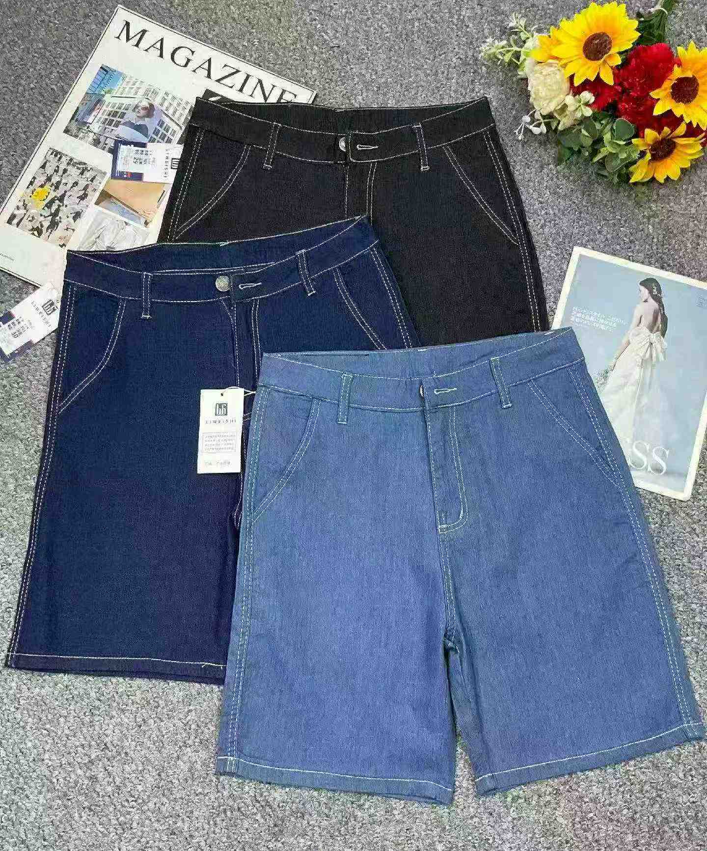 9600 Pcs Summer New High Stretch Men's Business Casual Denim Shorts - Image 4