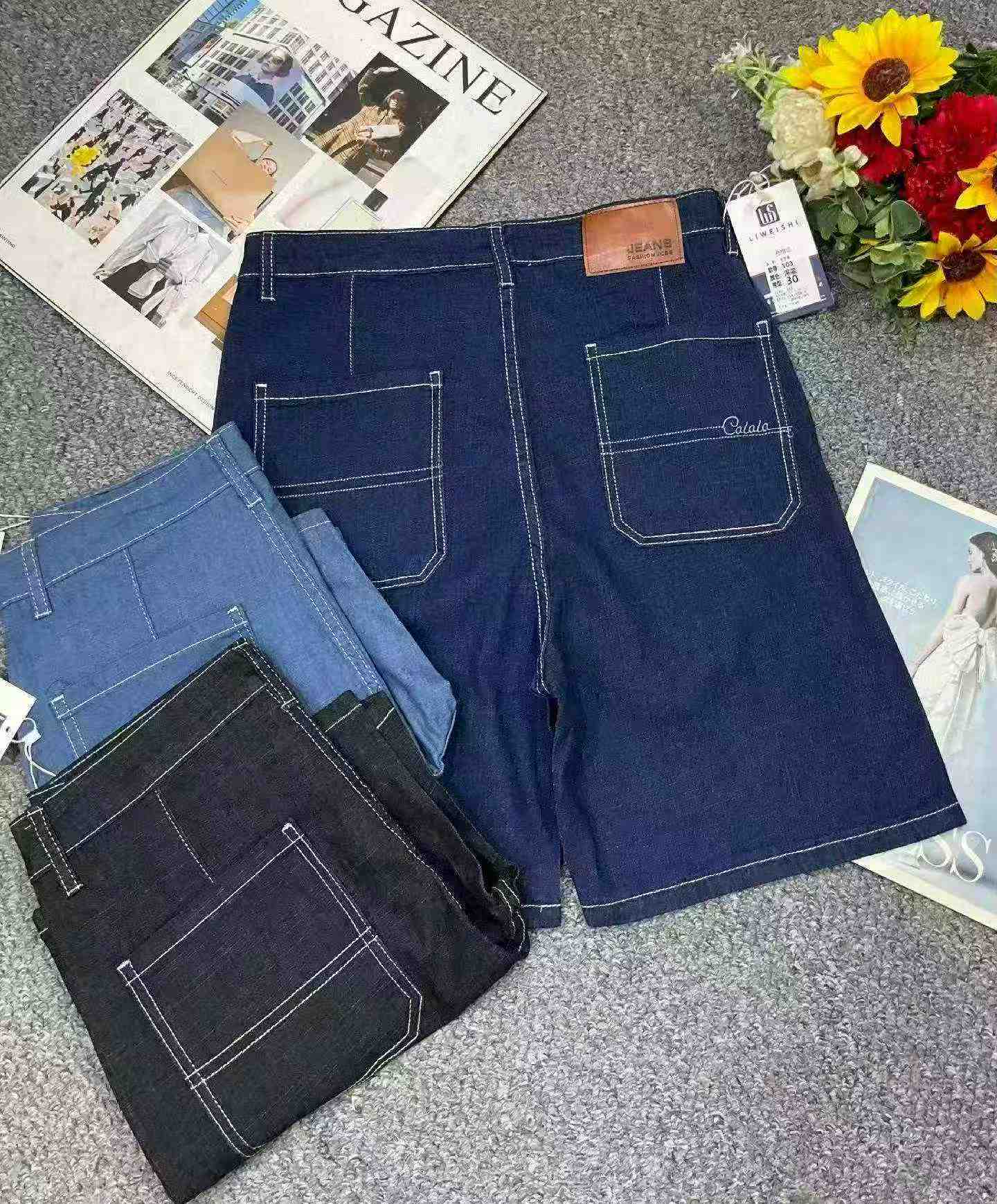 9600 Pcs Summer New High Stretch Men's Business Casual Denim Shorts - Image 6