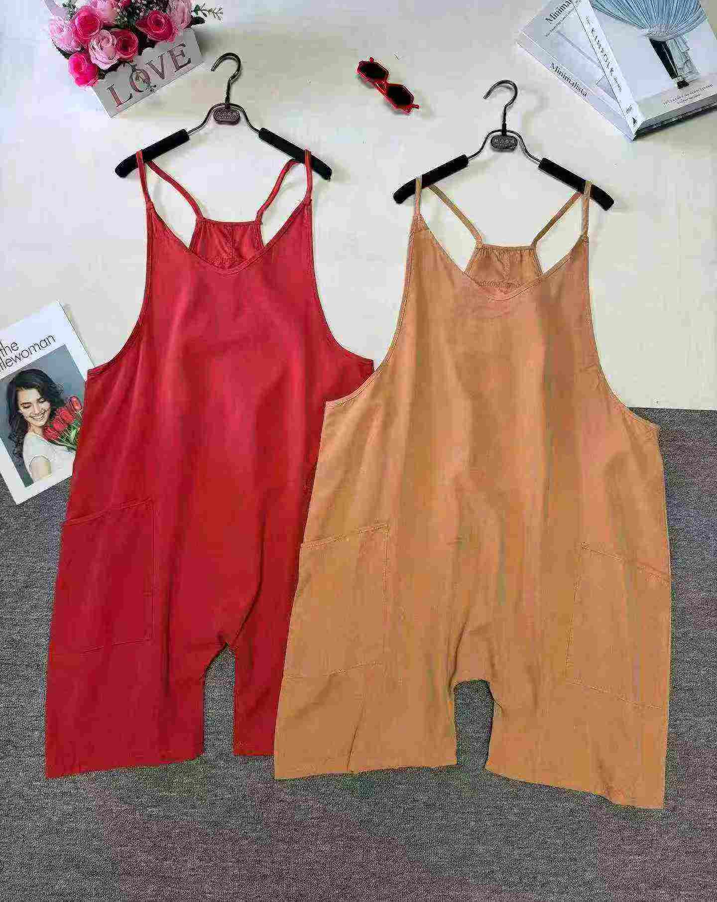 Summer European American Women's Knit Suspender Overall Shorts, 7 Colors, 9680 Pieces, Individual Packing - Image 2