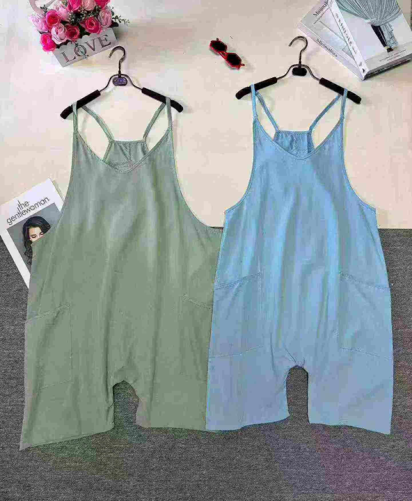 Summer European American Women's Knit Suspender Overall Shorts, 7 Colors, 9680 Pieces, Individual Packing - Image 3