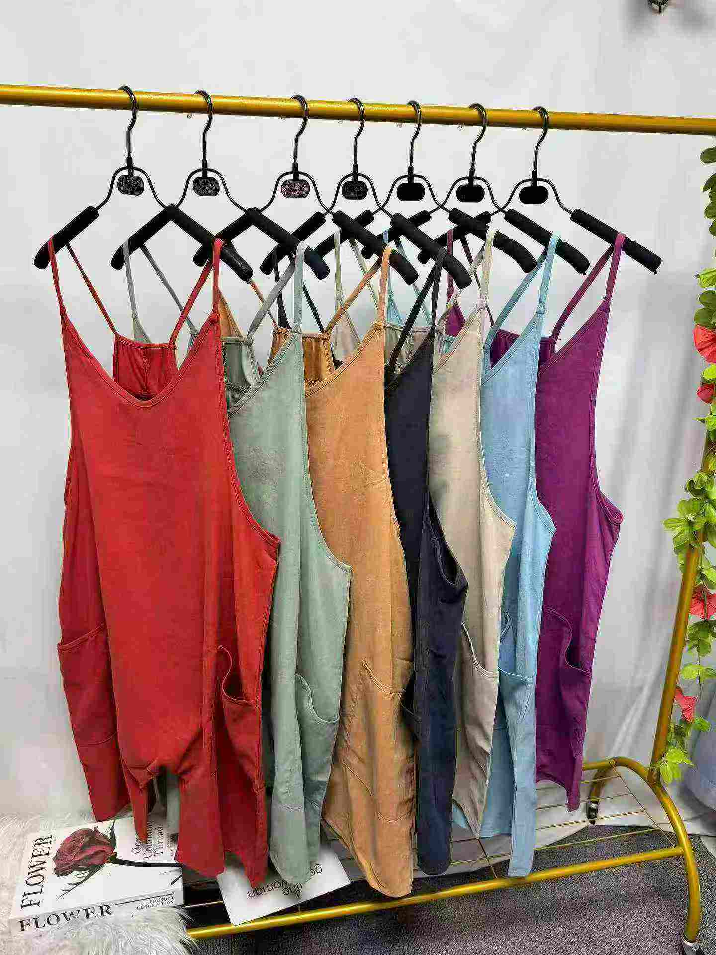 Summer European American Women's Knit Suspender Overall Shorts, 7 Colors, 9680 Pieces, Individual Packing - Image 7