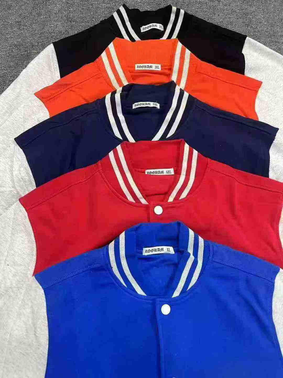 1050 Pieces 5 Colors S-6XL 100% Cotton Baseball Jackets - Image 8