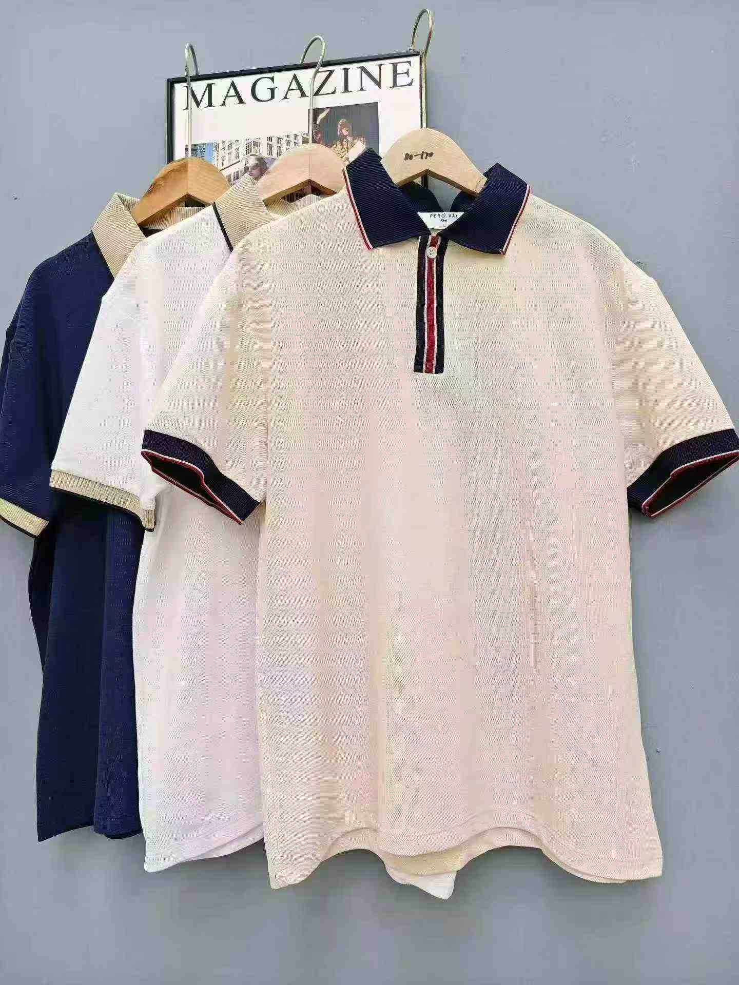 2460 Pcs Light Luxury Color-block Collared Short Sleeve Breathable Polo Shirts - Image 4