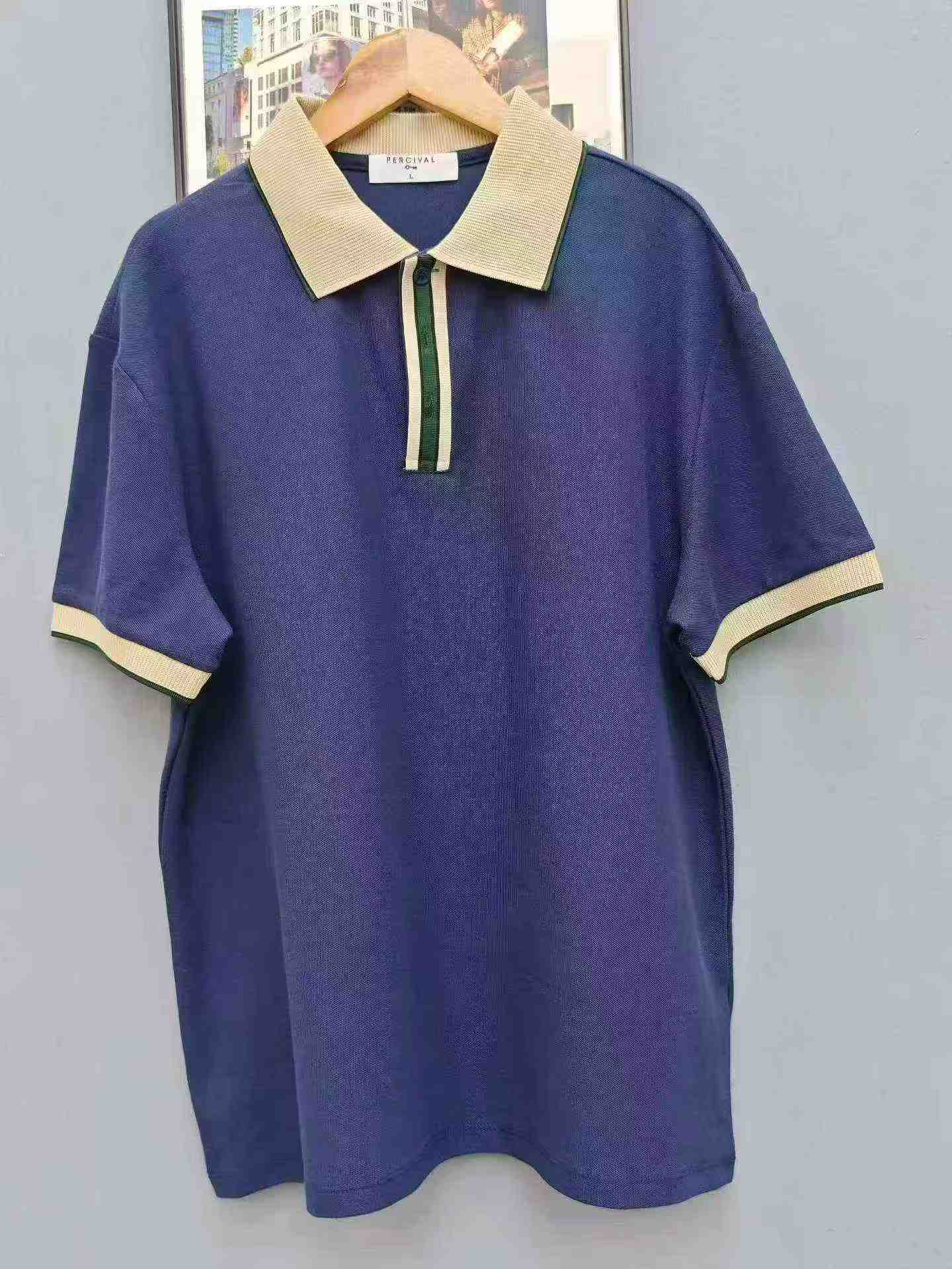 2460 Pcs Light Luxury Color-block Collared Short Sleeve Breathable Polo Shirts - Image 6