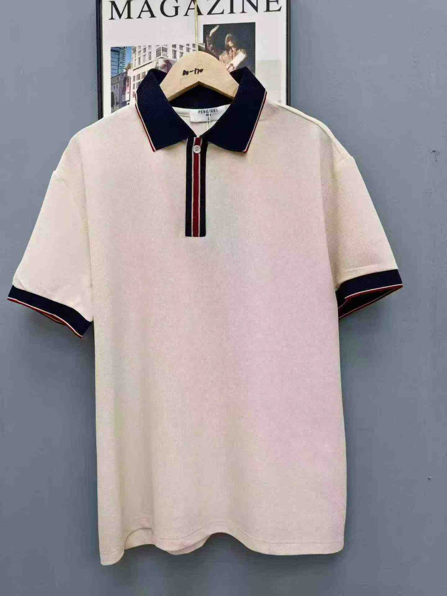 2460 Pcs Light Luxury Color-block Collared Short Sleeve Breathable Polo Shirts - Image 7