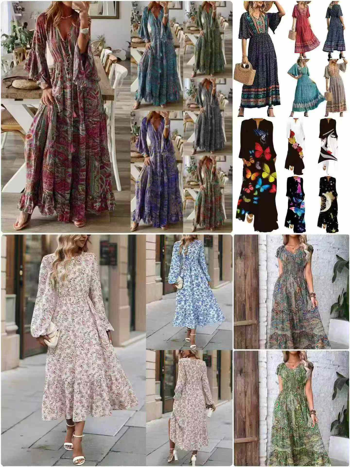 1270 PCS New European American Cross-border Women Long Dresses S-4XL - Image 2