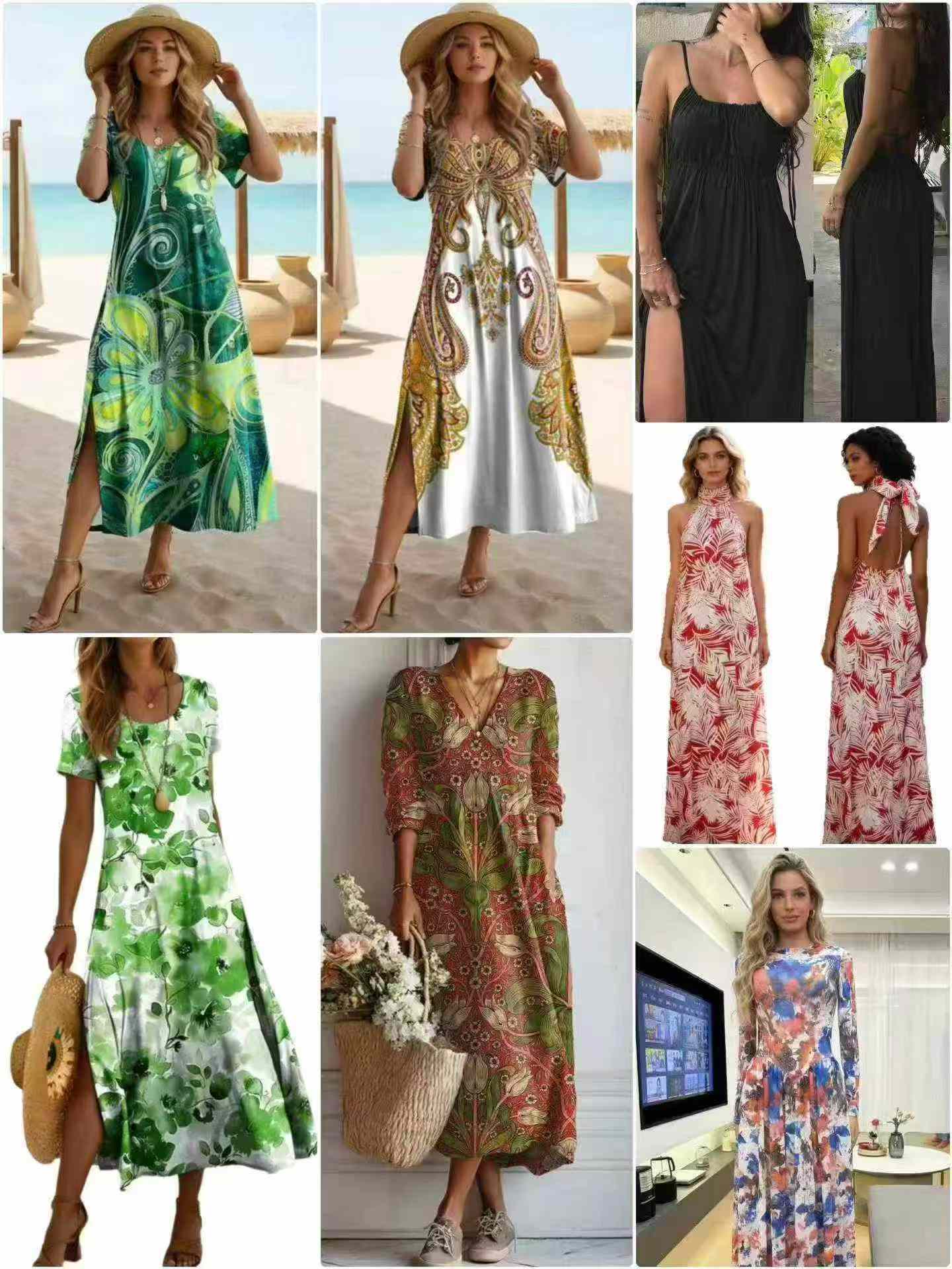 1270 PCS New European American Cross-border Women Long Dresses S-4XL - Image 3