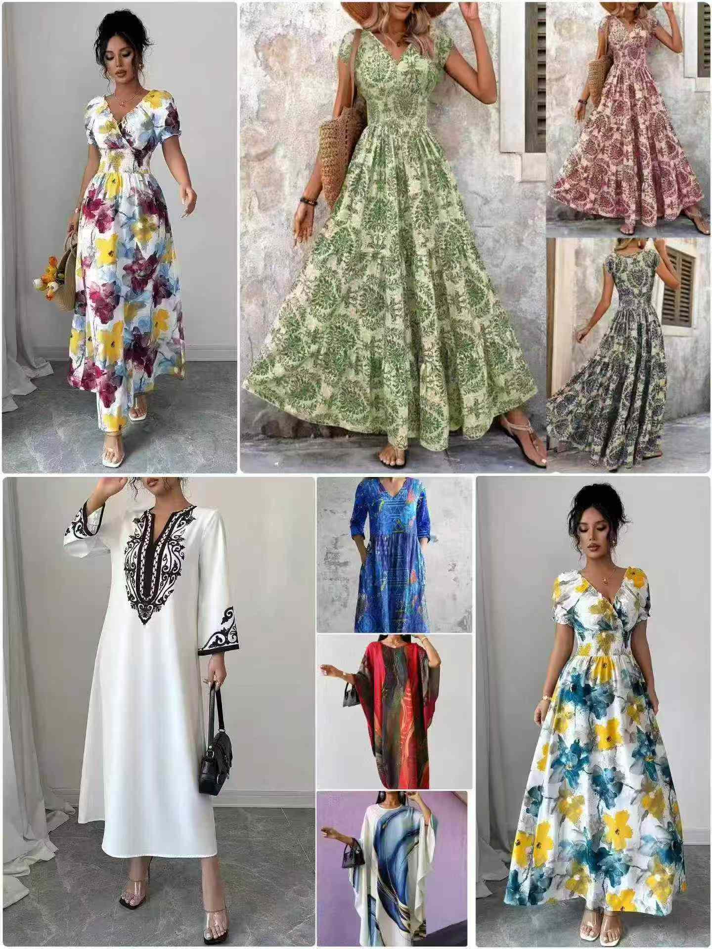 1270 PCS New European American Cross-border Women Long Dresses S-4XL - Image 4
