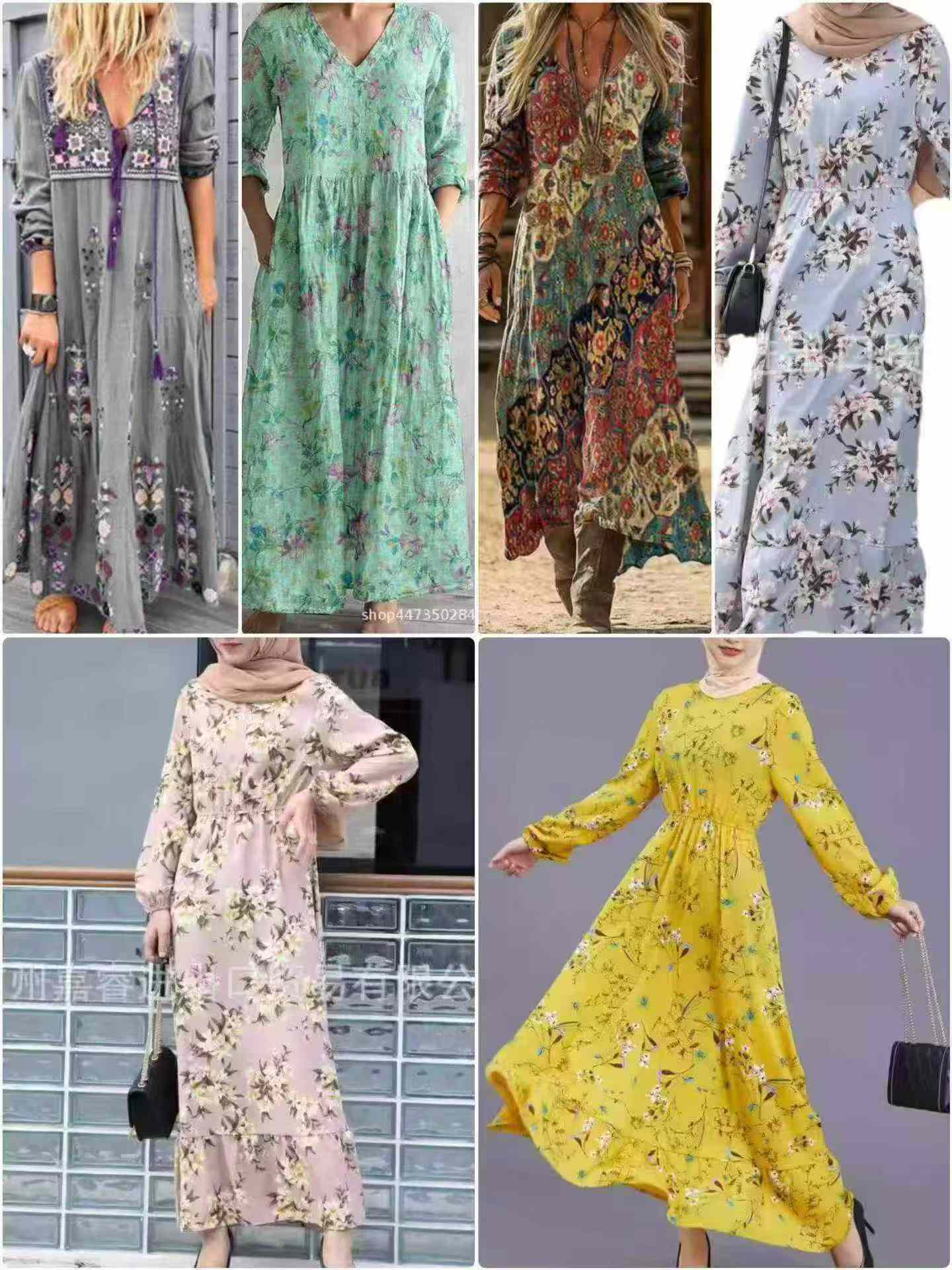 1270 PCS New European American Cross-border Women Long Dresses S-4XL - Image 5