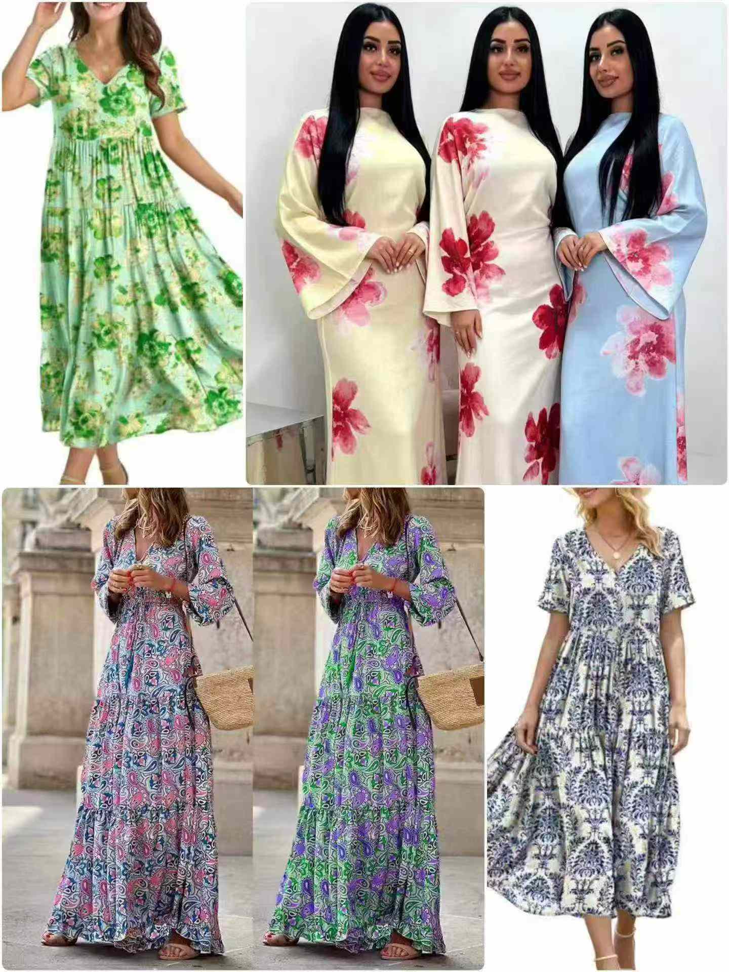 1270 PCS New European American Cross-border Women Long Dresses S-4XL - Image 6