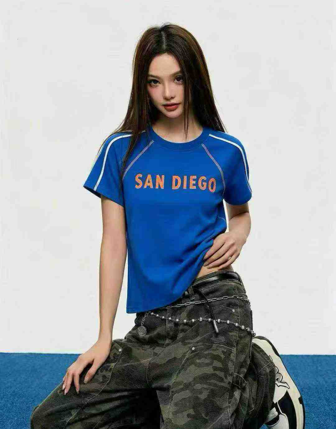 1050 Pcs Cotton American Retro Raglan Short Sleeve T-Shirt - Image 3