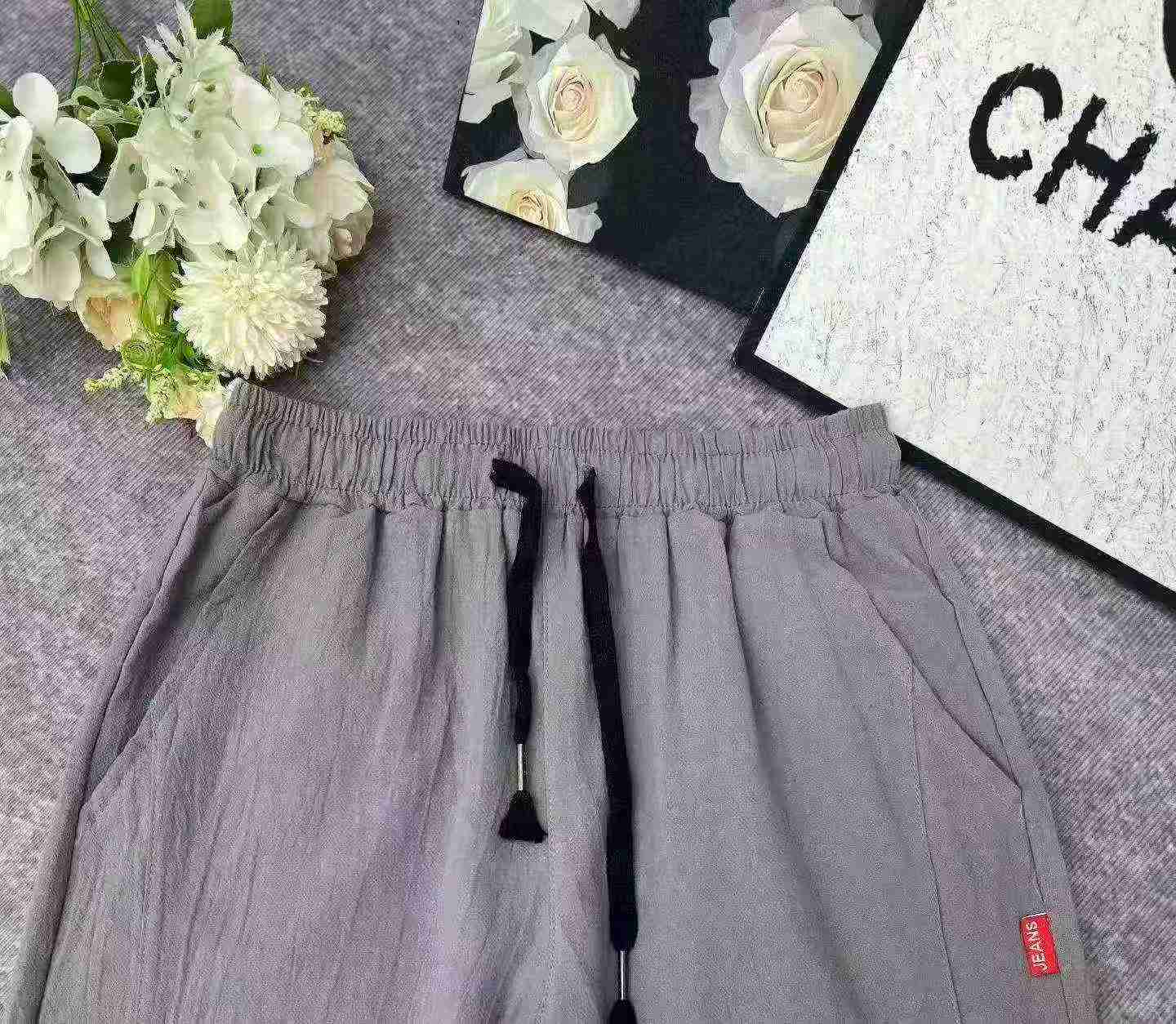 670PCS Women's Summer Thin Cotton Linen High Waist Wide Leg Pants S-4XL - Image 4