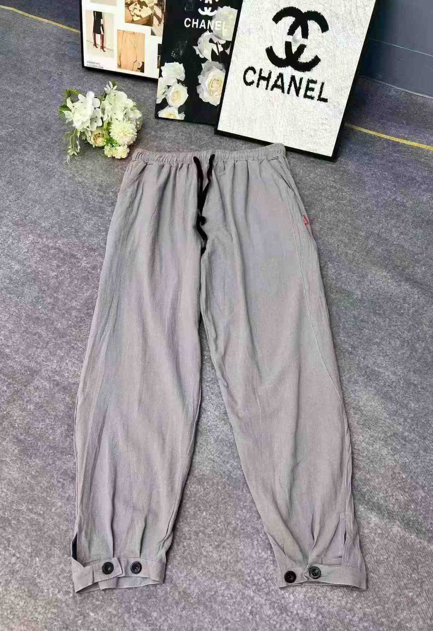670PCS Women's Summer Thin Cotton Linen High Waist Wide Leg Pants S-4XL - Image 5
