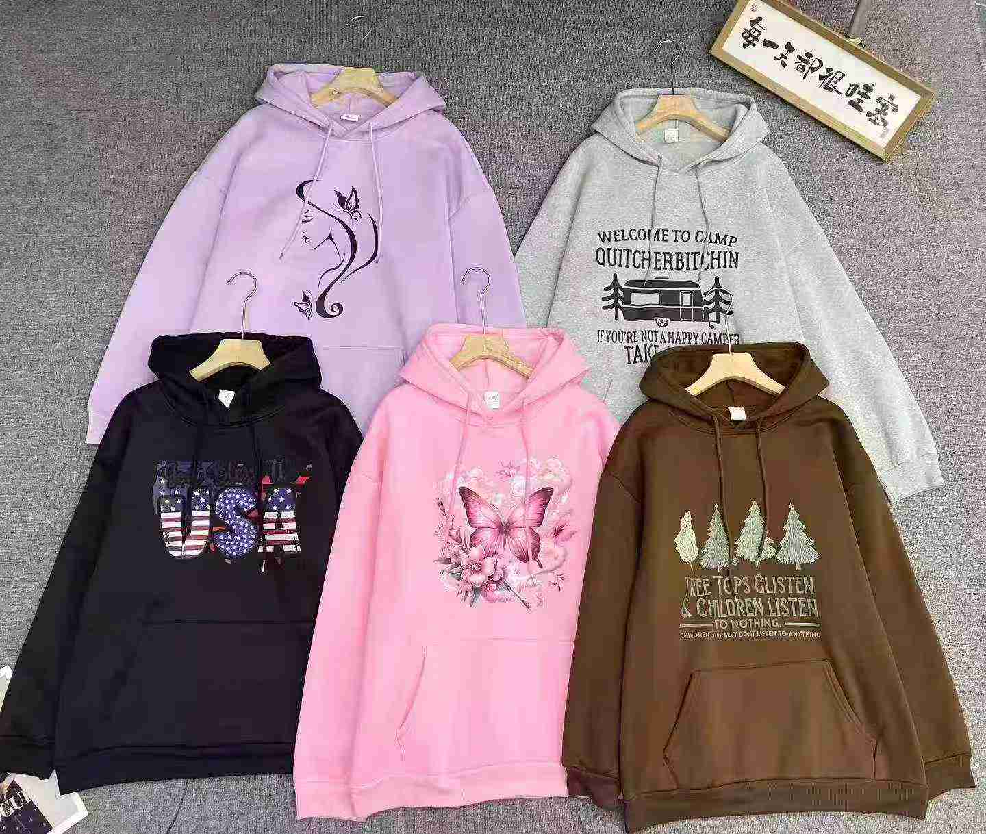 Loose Oversized Fleece Lined Hoodies 4289 Pieces - Image 3