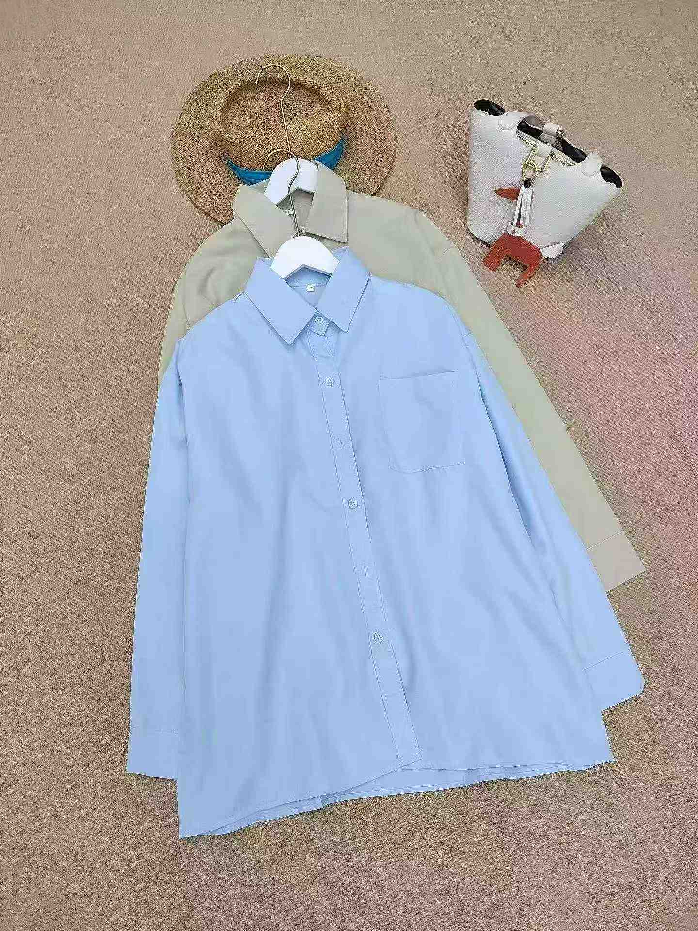 189 Pcs Solid Casual Loose Couple Long Sleeve Shirts - Image 6