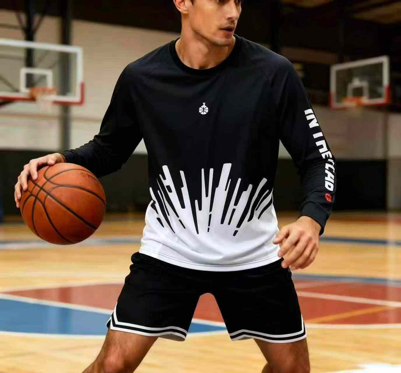 Men's Trendy Long Sleeve Sports T-shirt, 443 Pieces - Image 8