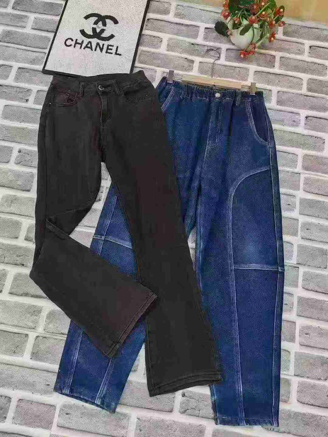 8300件水洗女士喇叭牛仔裤库存清仓 - Image 7