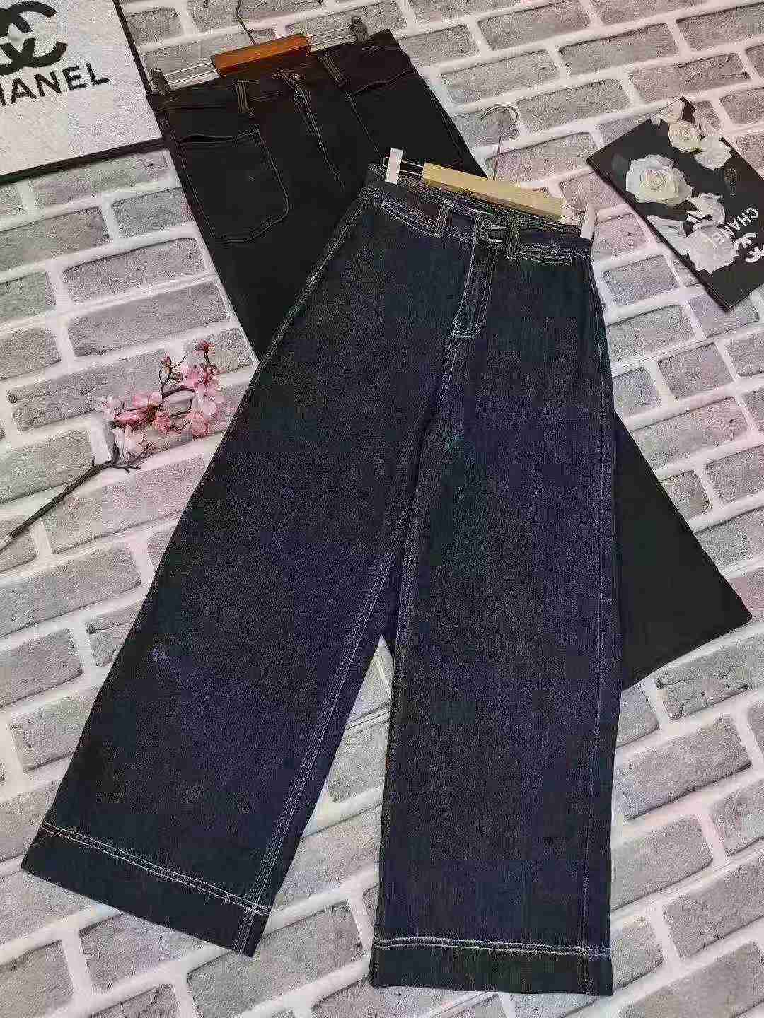 8300件水洗女士喇叭牛仔裤库存清仓 - Image 8