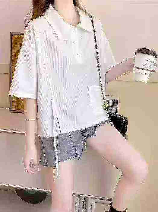 Korean College Style Women Lapel Top, About 380 Pieces, 2 Colors - Image 2