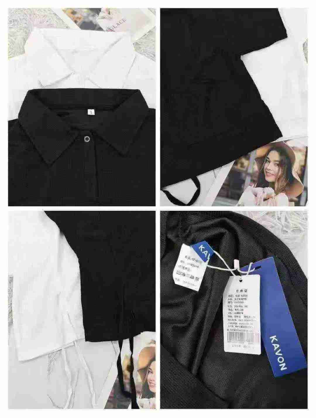 Korean College Style Women Lapel Top, About 380 Pieces, 2 Colors - Image 5