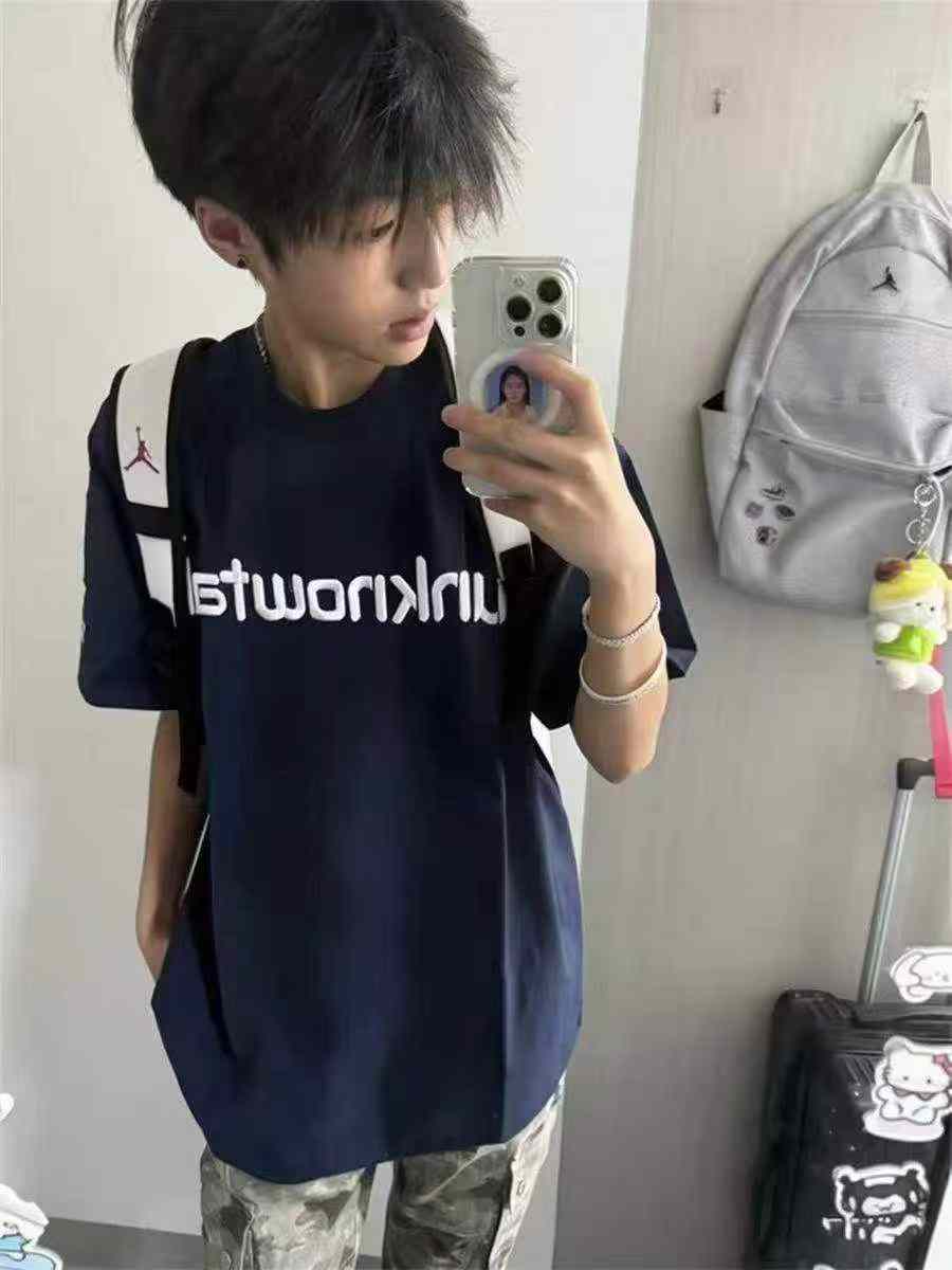 2135 Pcs Streetwear Men's Loose Cotton T-Shirts - Image 3