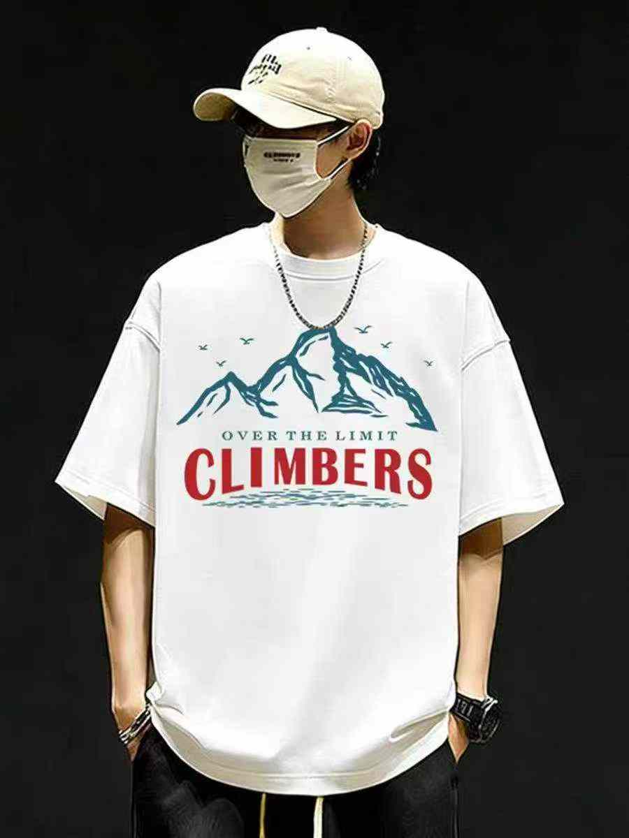 2135 Pcs Streetwear Men's Loose Cotton T-Shirts - Image 5