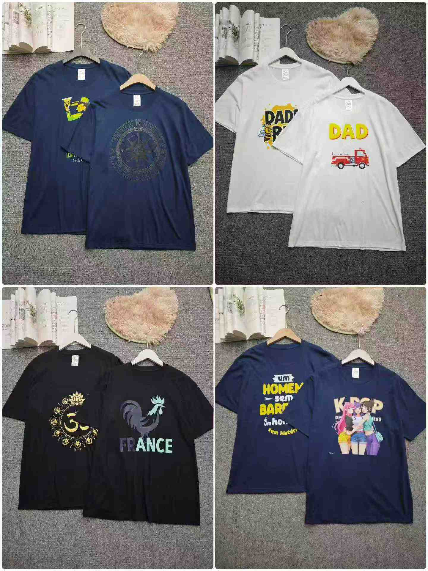 2135 Pcs Streetwear Men's Loose Cotton T-Shirts - Image 8