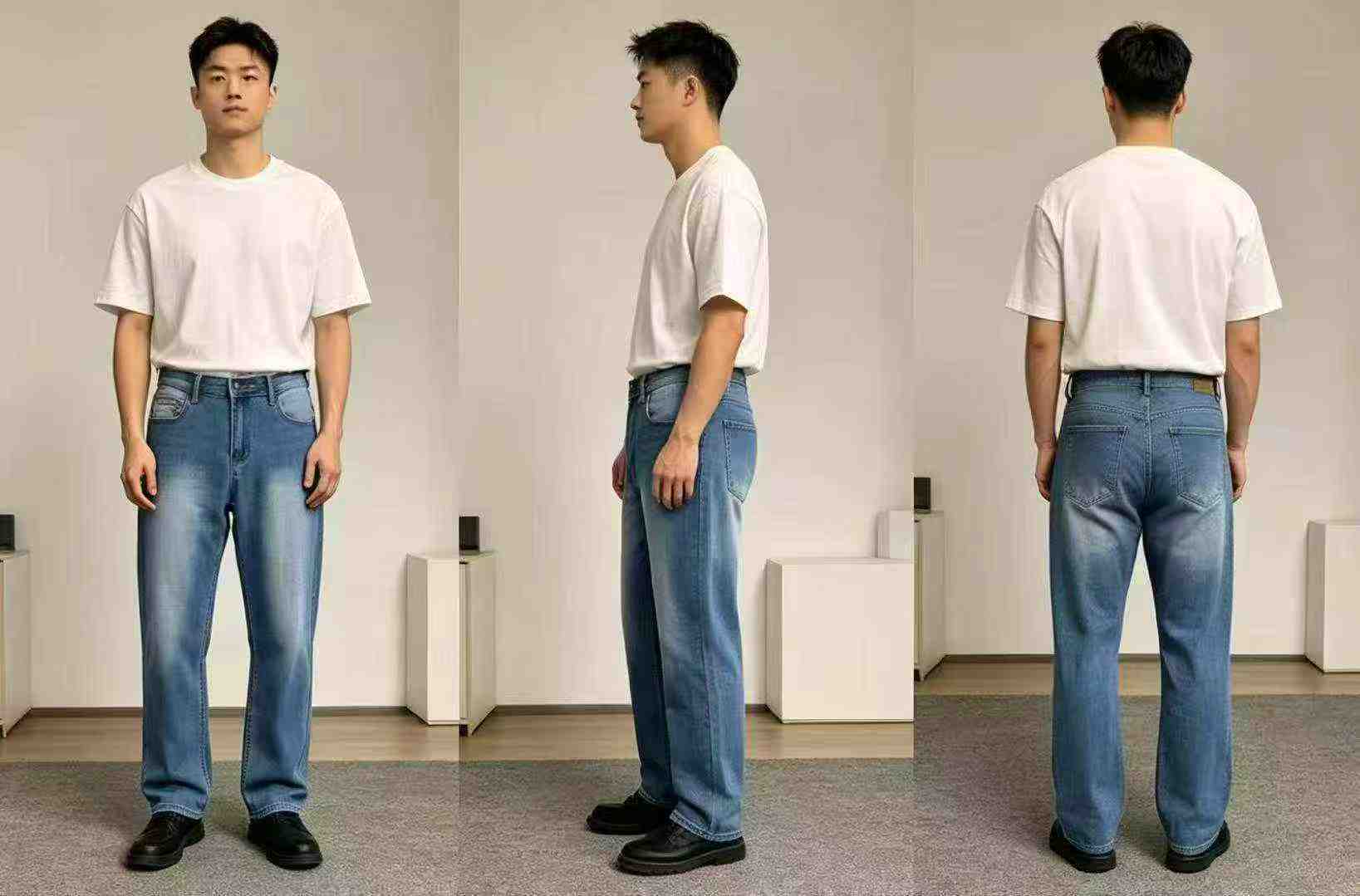 220 Piezas de Jeans cortados elásticos de corte recto entallado para hombre, con cierre YKK, empaquetados individualmente con etiqueta colgante, tallas S-3XL - Image 9