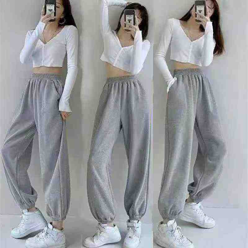 Simple Casual Loose High Waist Sweatpants 395pcs, Size M-3XL Individual Packing - Image 5