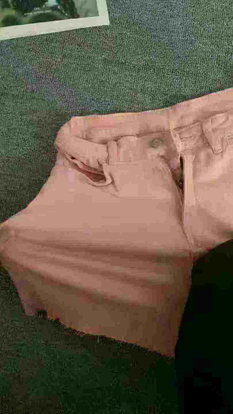 Around 128pcs High Quality Women's High Waist Slim Pink Denim Shorts - Image 8