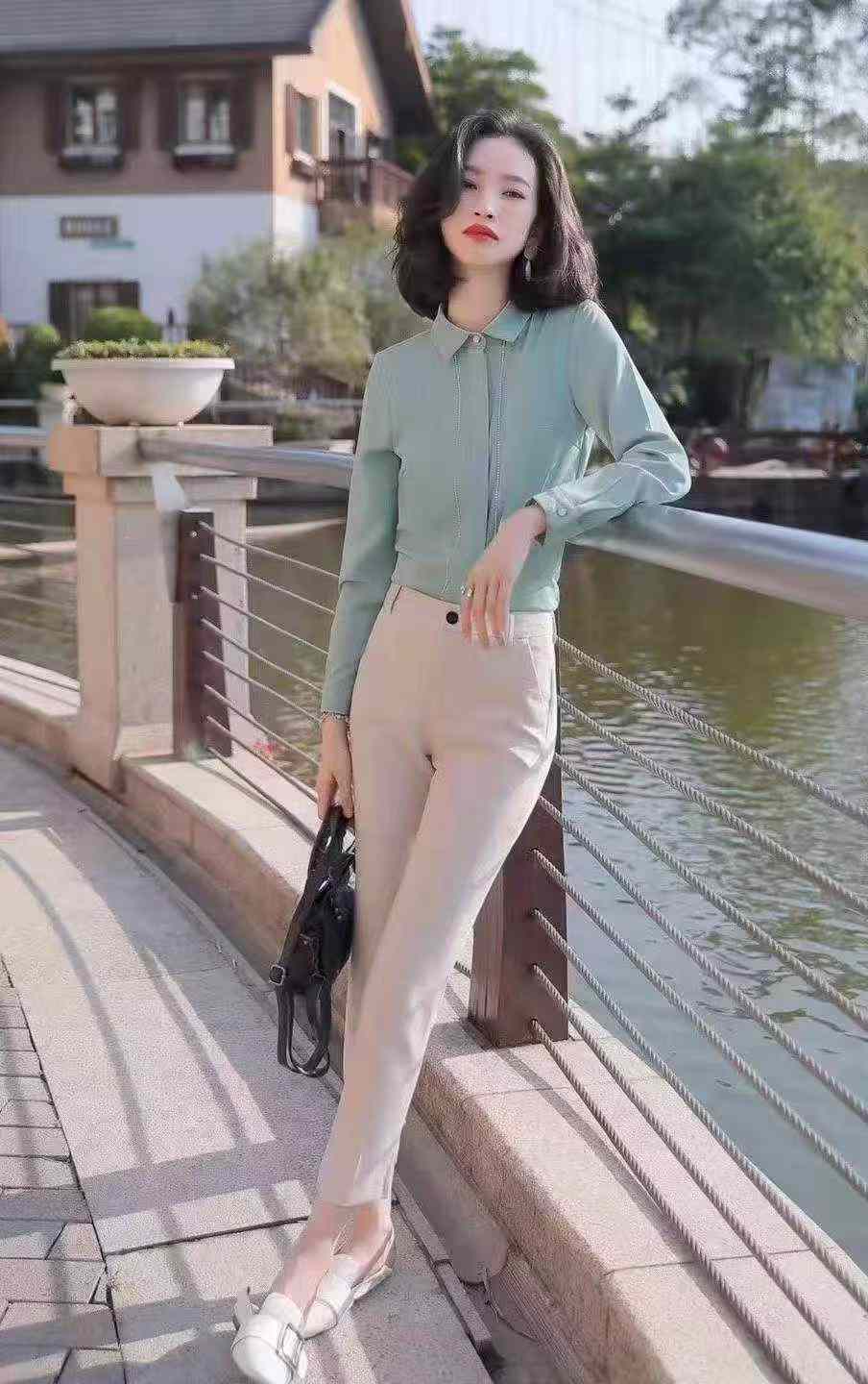 High Quality Women's Skin-friendly Light Color Suit Pants, 350pcs, Single Color, Individually Packed, Sizes S-3XL (B86#601) - Image 2