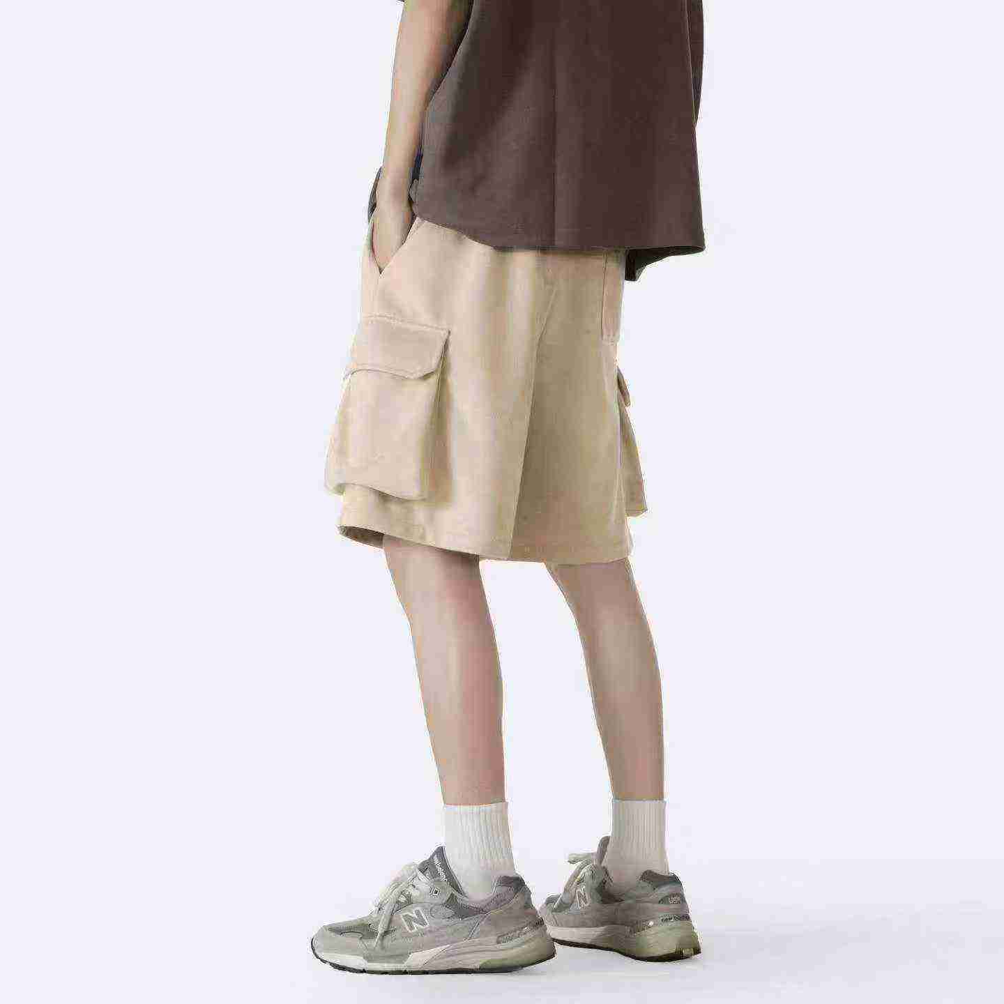 Men's Summer Loose Casual American Suede Multi-pocket Cargo Shorts About 683pcs - Image 2