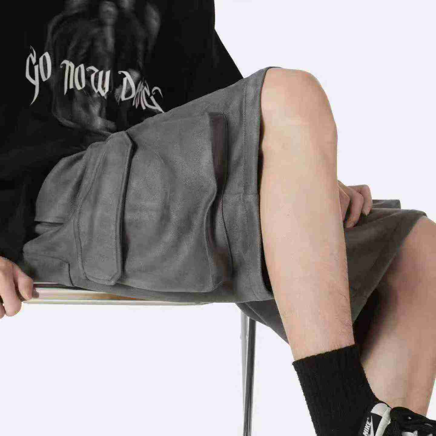 Men's Summer Loose Casual American Suede Multi-pocket Cargo Shorts About 683pcs - Image 4