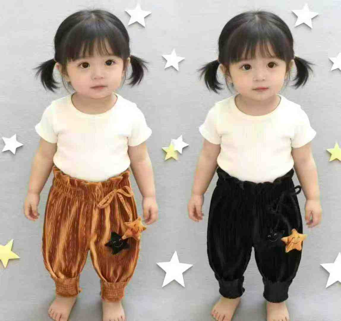 193 Pcs Baby Girls Velvet Casual Lantern Pants - Image 3