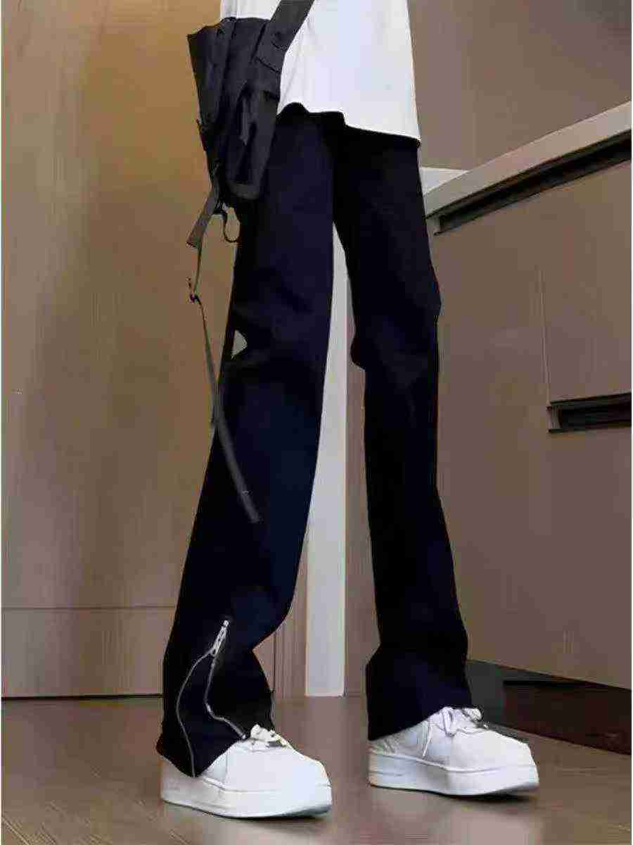American High Street Spring Autumn Black Straight Slim Fit Side Zipper Jeans About 775 Pcs - Image 2