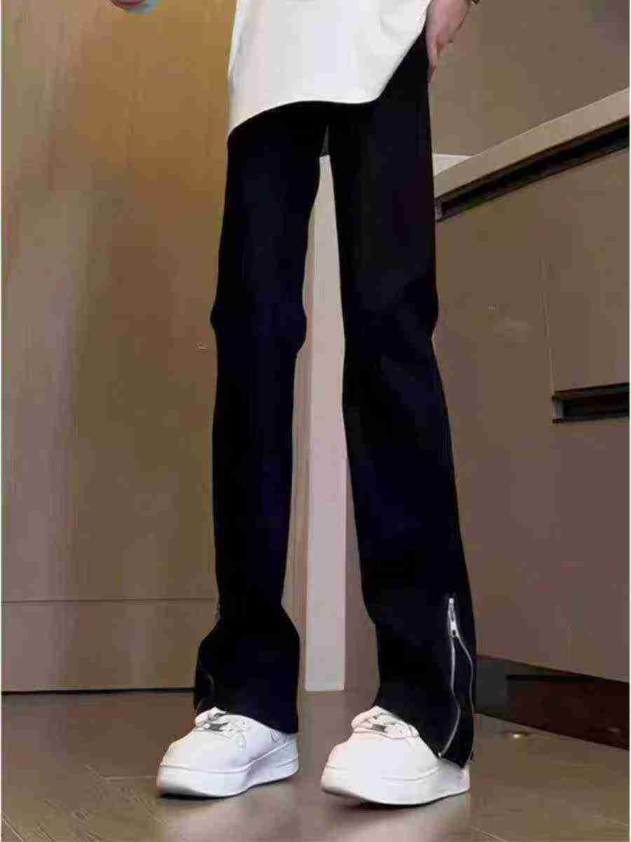 American High Street Spring Autumn Black Straight Slim Fit Side Zipper Jeans About 775 Pcs - Image 3